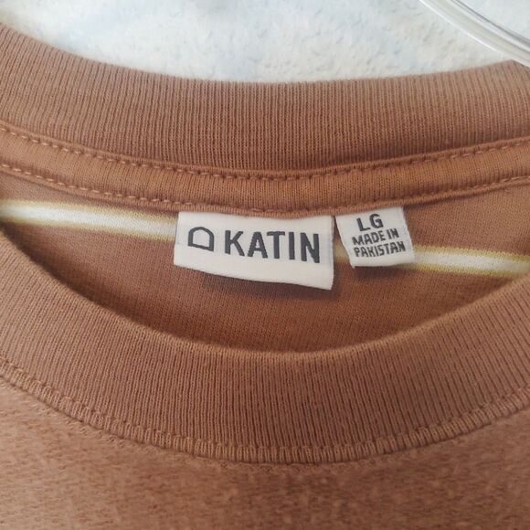 Katin Sweatshirt Mens Large Parks Reverse Fleece Striped Crew Neck Pullover Soft - Picture 4 of 16